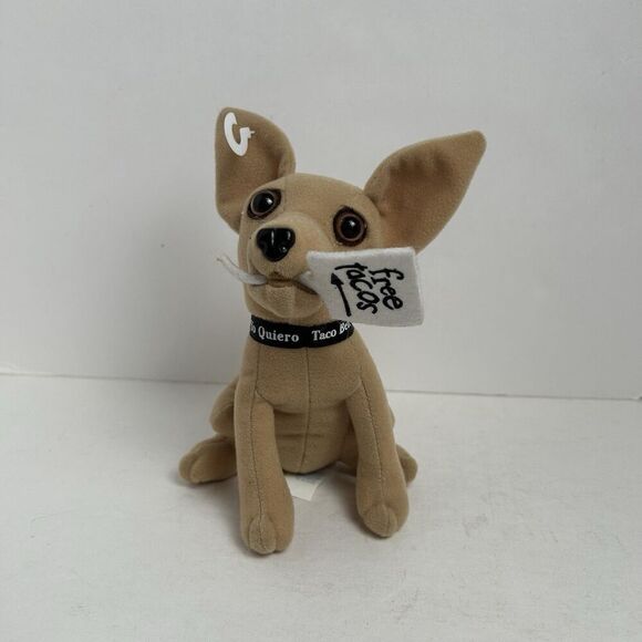 Vintage Plush Taco Bell Chihuahua with Free Tacos Sign Says ‘Here Lizard Lizard’ - Picture 1 of 5
